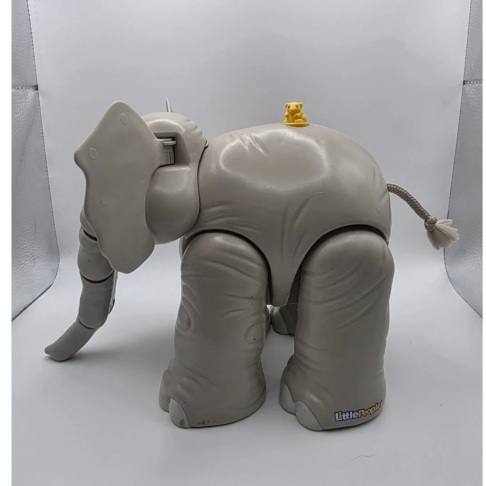 Fisher-Price Little People Big Animal Elephant Gray Safari Toy with Mouse